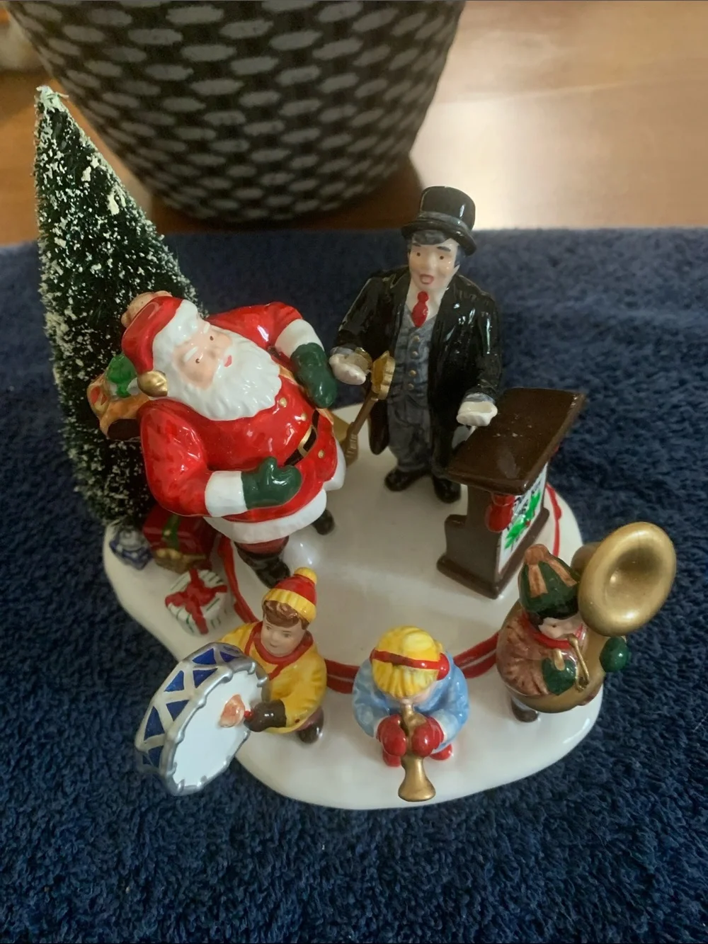 Holiday Carolers Ceramic Figurine - Red, Green, Gold